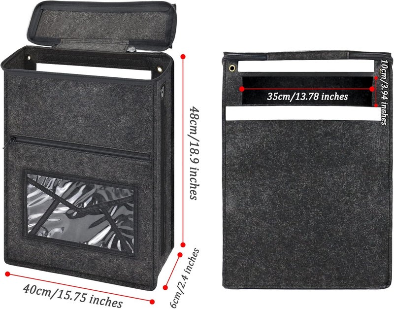 Annmore Mail Slot Catcher Bag, Indoor Grey Mail Catcher Felt Made, High Capacity Mail Slot Cover, Space Saving, Self-Adhesive, Practical Home Accessories, Housewarming Gift - Image 2